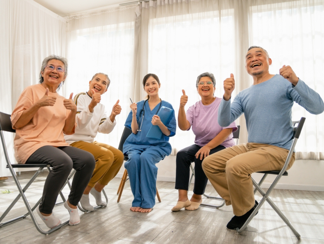 Health Care Voucher Happy Elderly