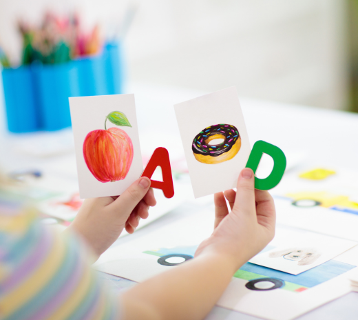 One child is undergoing a dyslexia training.